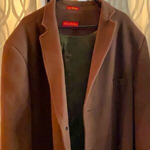 Mantoni Men’s Chocolate Wool/Cashmere Long Topcoat